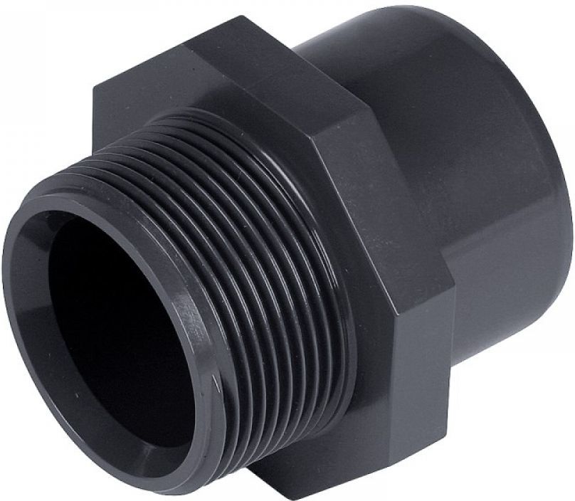 Adaptor Bush Socket For Rigid Pipe 50/63mm x 2in Male Thread - Pool Heating