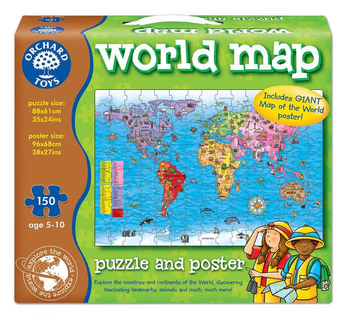 Orchard Toys World Map Puzzle and Poster - Puzzles & Games