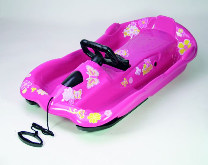 Snow Space Pink Sledge Toboggan - Plastic Sledges