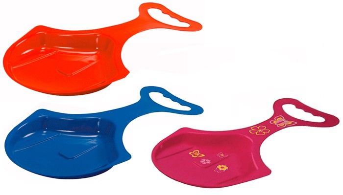 Snow Glider Sledge - Pack Of 3 Sledges - Red, Blue & Pink