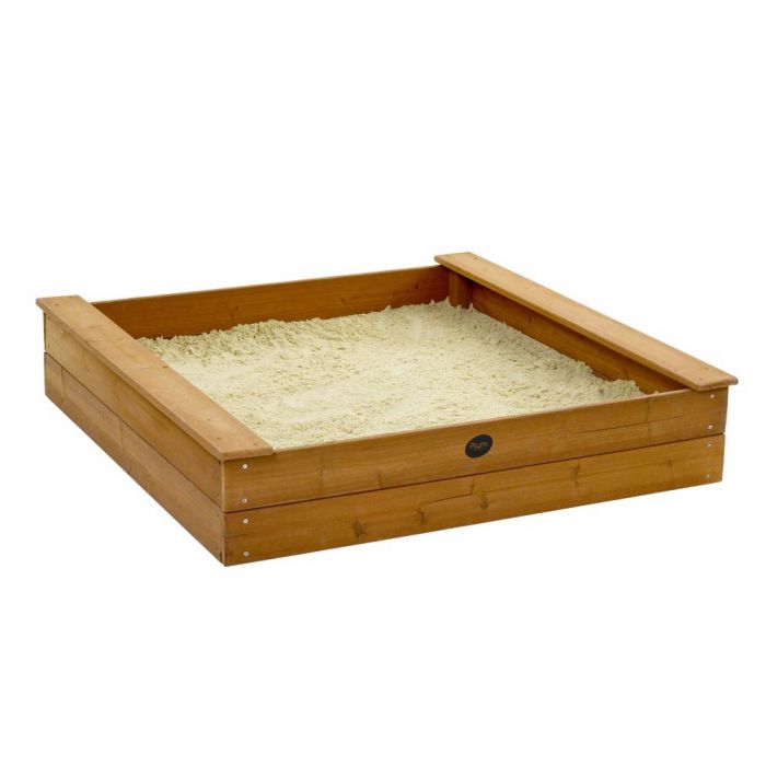 Plum Outdoor Play Square Wooden Sand Pit - Sandboxes