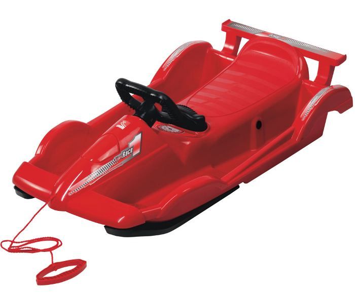 Snow Racer Red Sledge Toboggan - Plastic Sledges