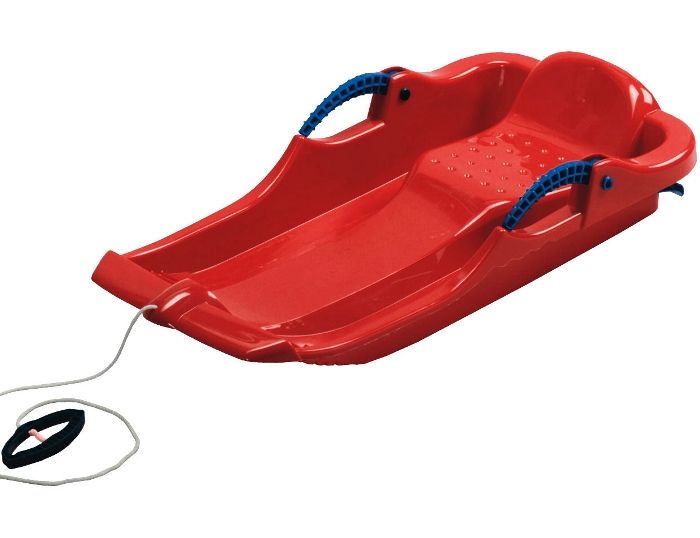 Snow Spider Red Sledge With Plastic Brakes - Plastic Sledges