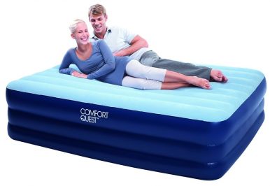 Comfort Quest Premium Queen Air Bed With Built-In Pump 80