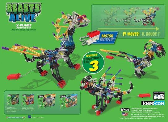 KNEX Beasts Alive X-Flame Building Set - K'nex