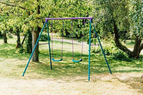 Plum Metal Double Swing - Senda IISwing Set - Sports & Play Equipment